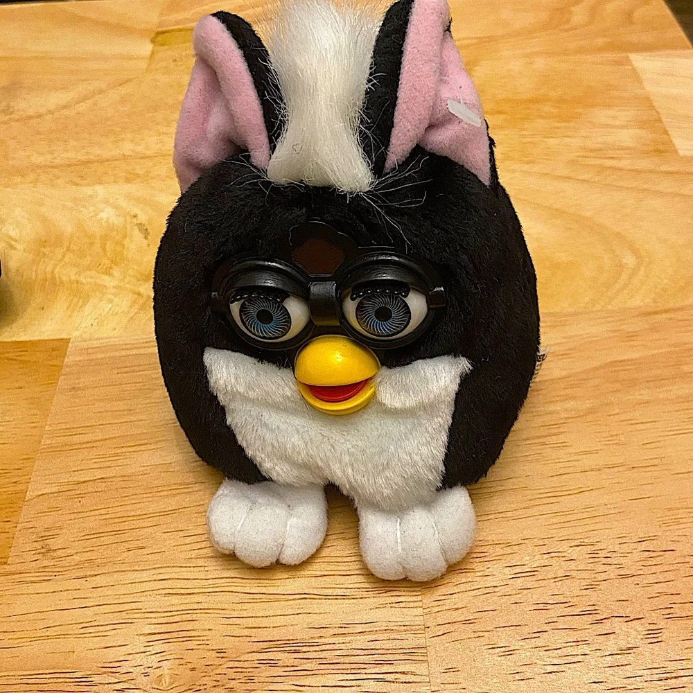 Black Furby Buddy Very Hungry 6” inches Bean Bag with Blue Eyes. - Picture 1 of 7